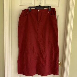 Sweet Modesty corduroy burgundy maxi skirt      New Never worn